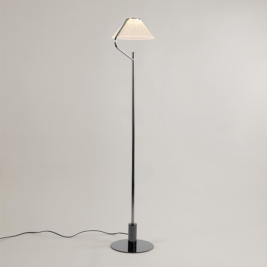 Lumina Chrome Floor Lamp with Acrylic Shade, Modern LED Standing Light