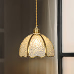 Vintage Crystal Pendant Light in Solid Copper, Small Scale