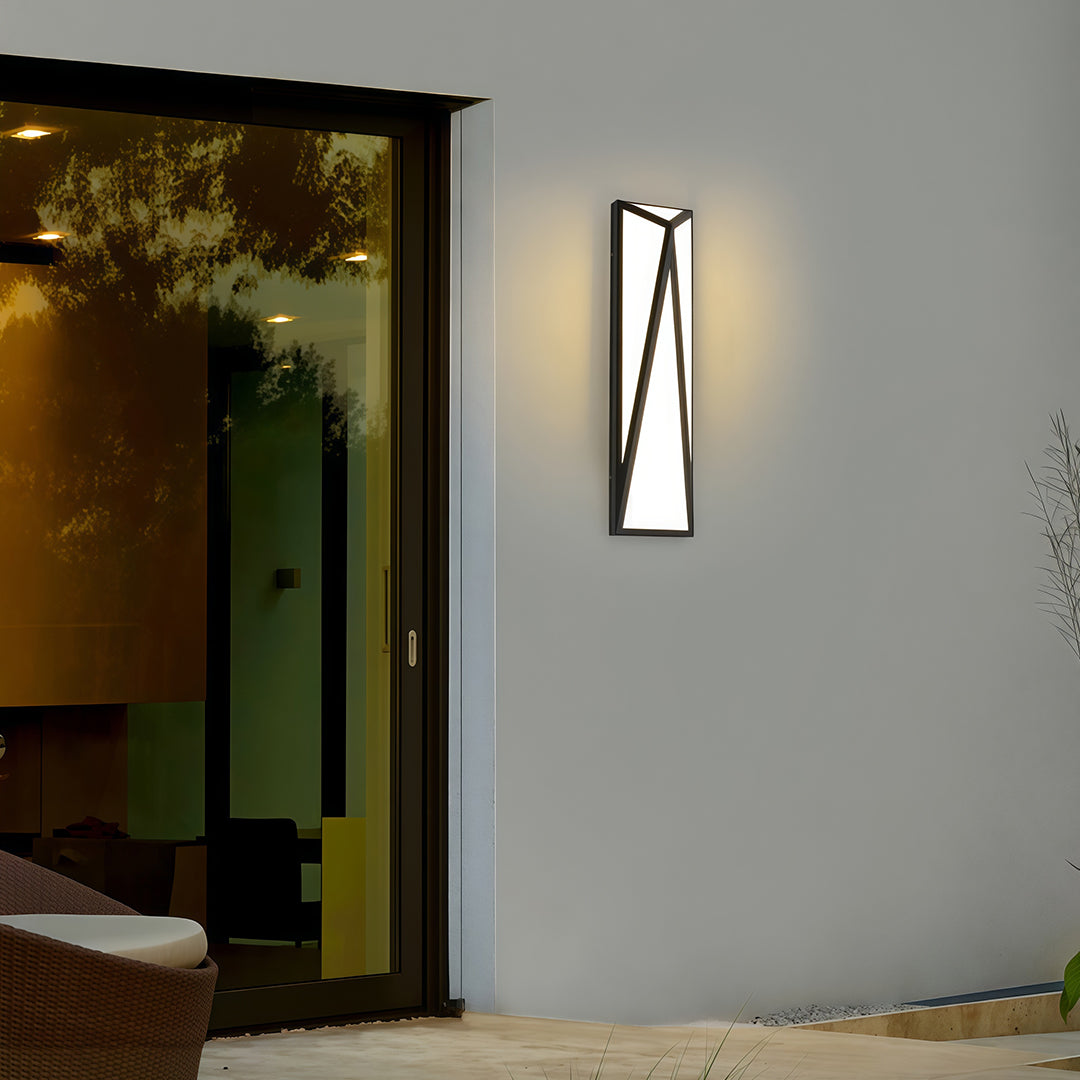 Modern Outdoor Wall Light in Black Stainless Steel with Warm LED