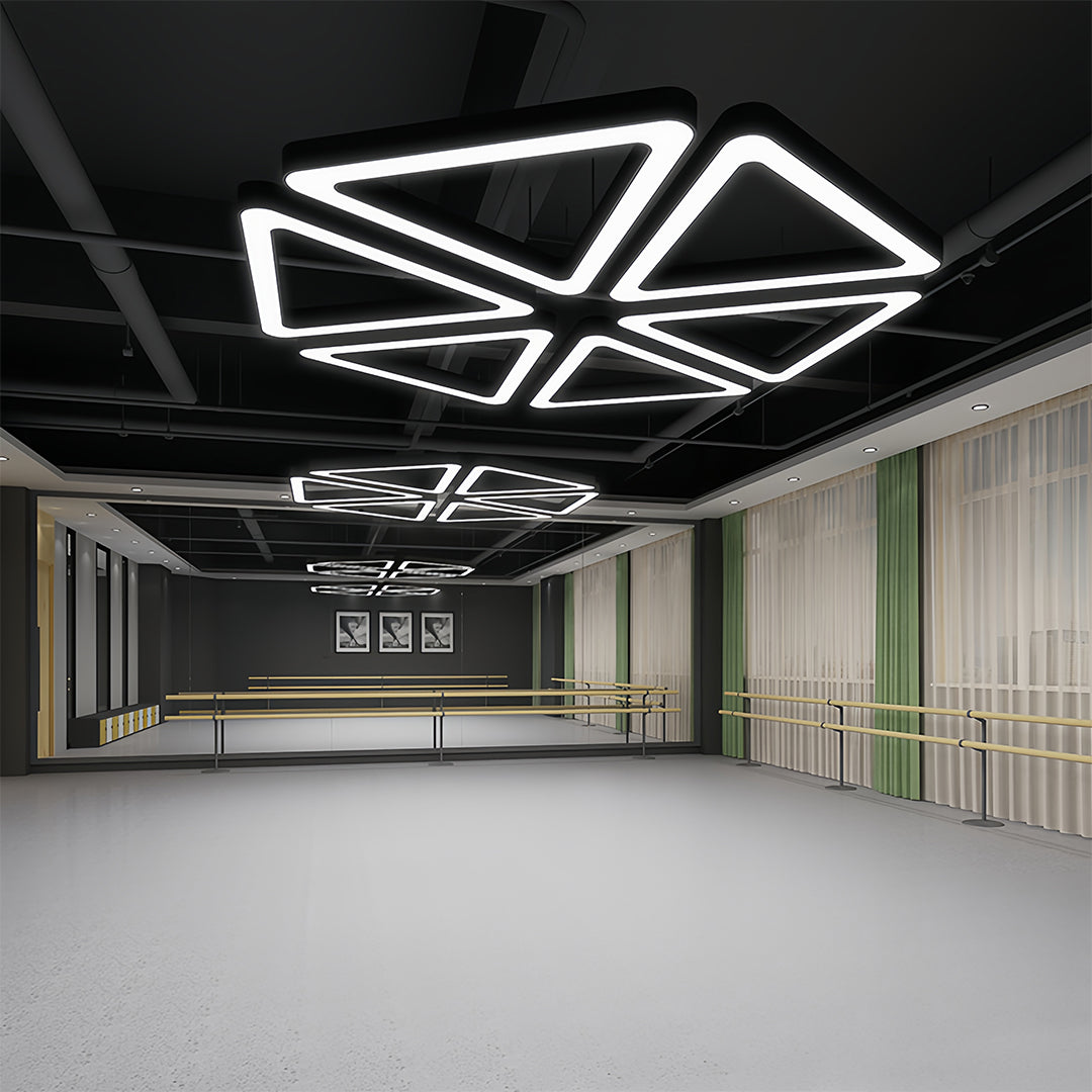 Aurelia Triangular LED Chandelier in Matte Black