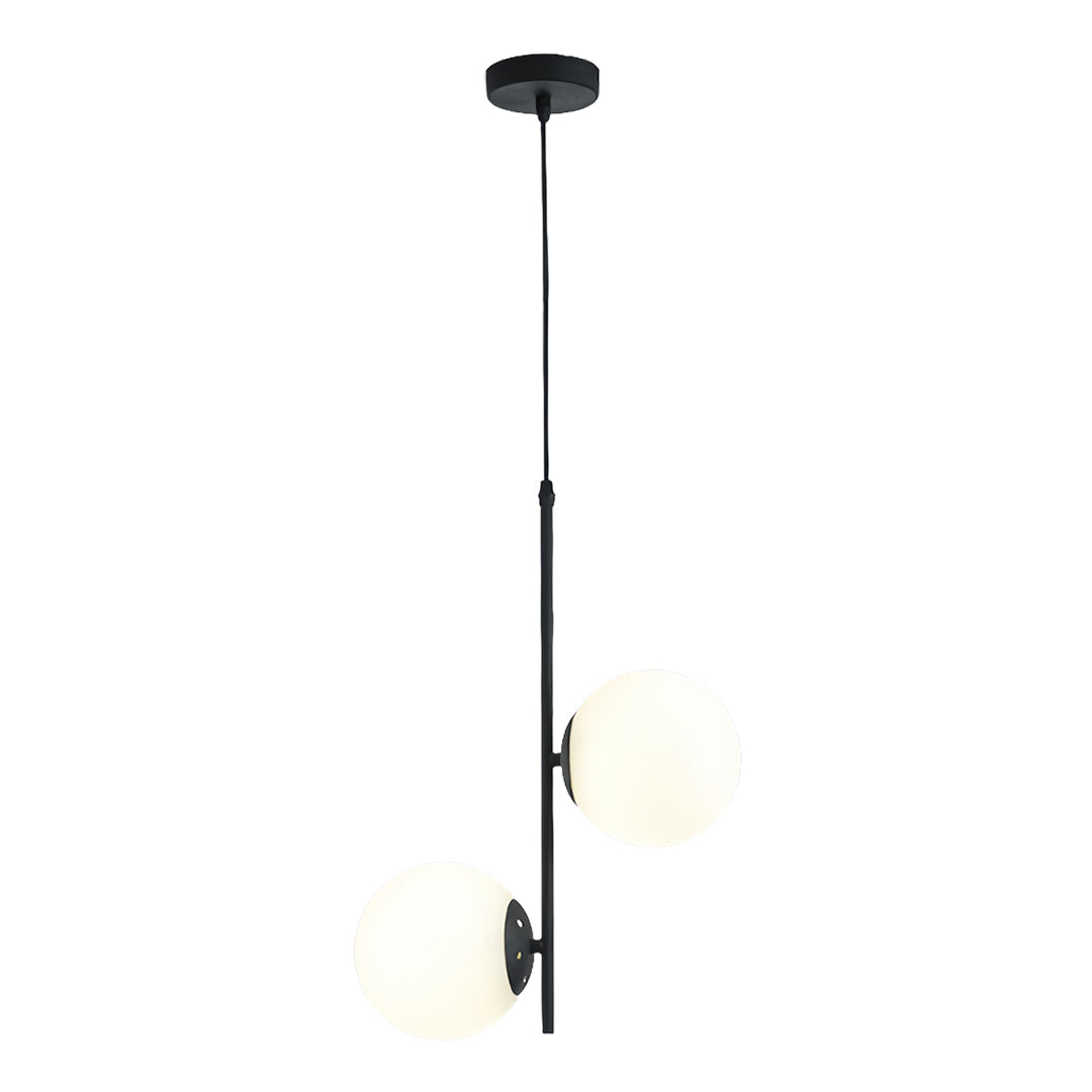 Modern Double Globe Glass Pendant Light with Adjustable Cord