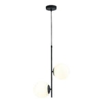 Modern Double Globe Glass Pendant Light with Adjustable Cord
