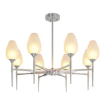 Lumina Brass Glass Chandelier – Modern Minimalist Ceiling Light