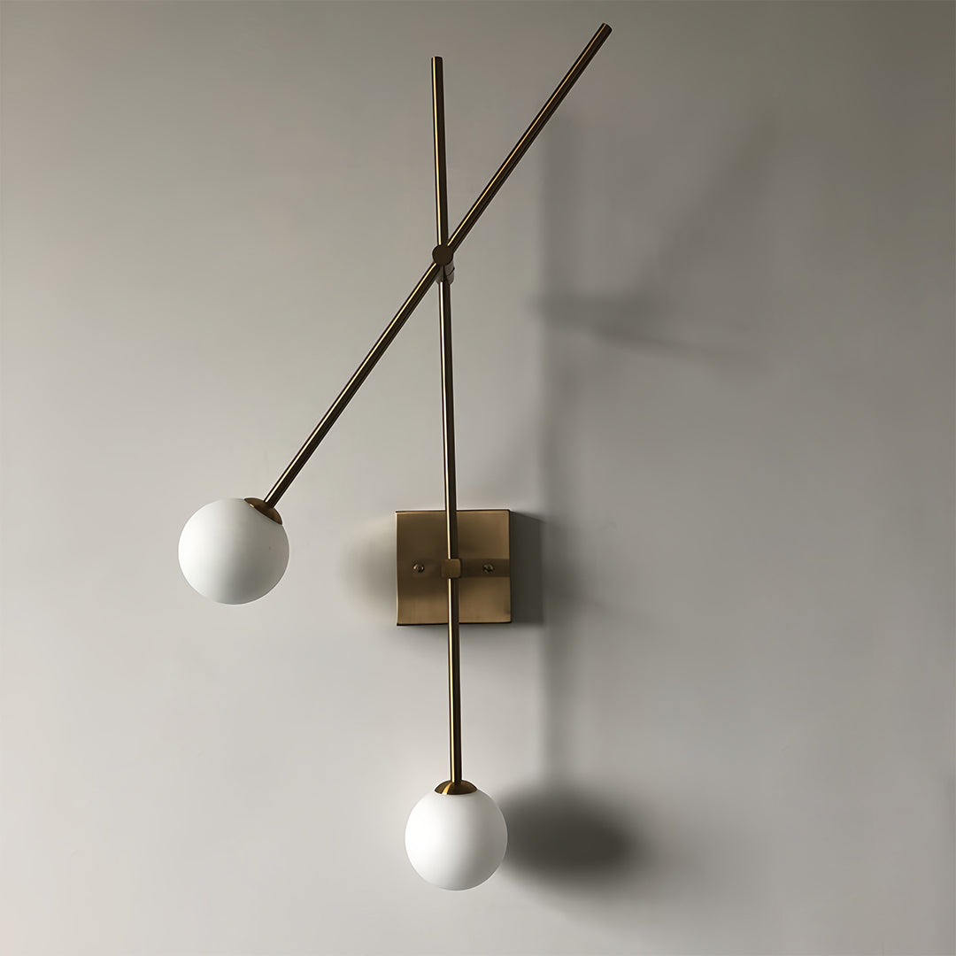 Linear Double Wall Sconce in Iron and Glass, Modern Minimalist Lighting
