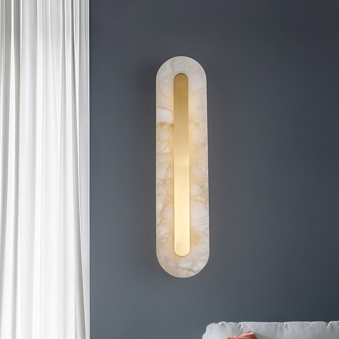 Luxury Brass Cloud Stone Wall Sconce with Warm LED Light for Modern Interiors