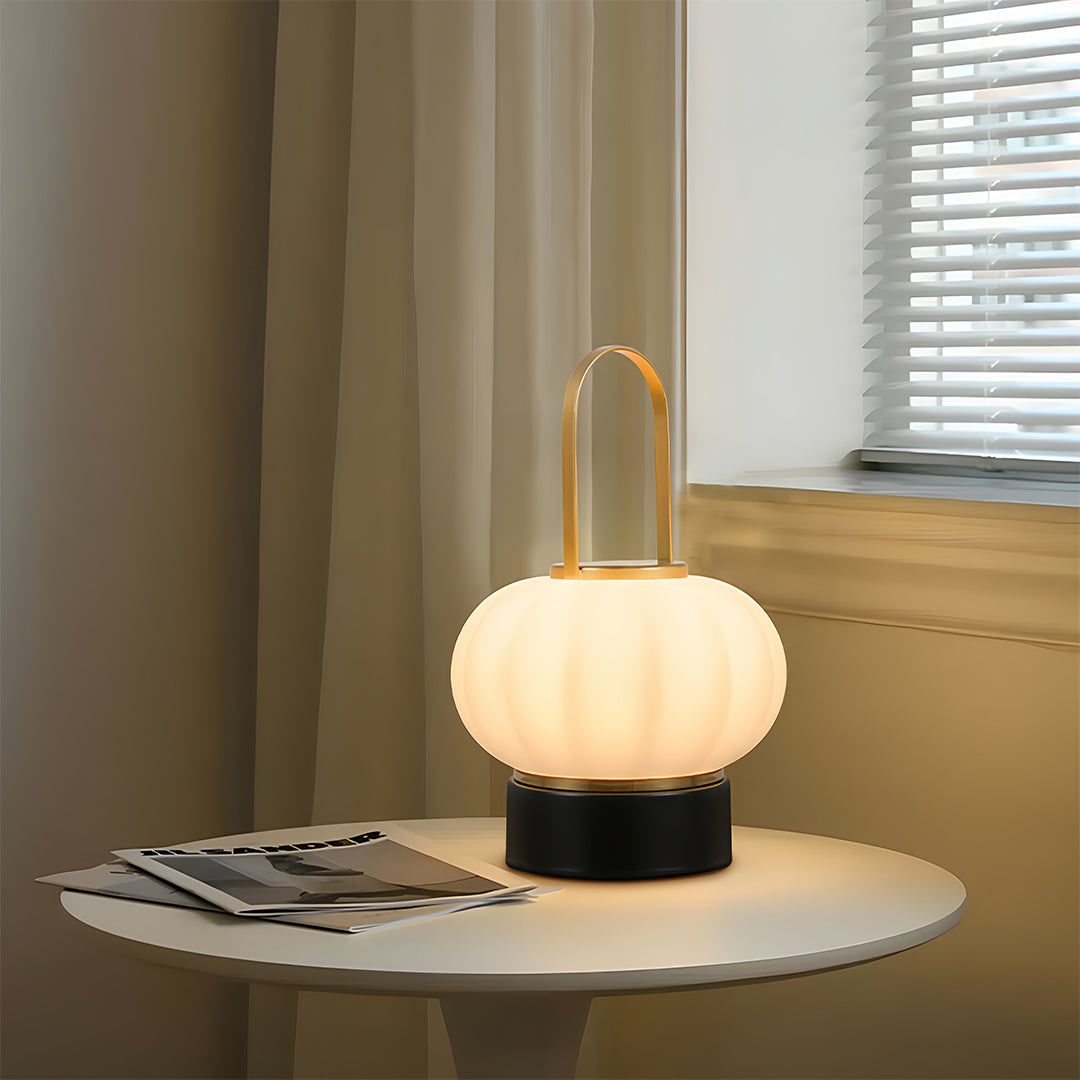 Aurora Lantern Table Lamp – Portable Nordic LED Accent Light with Dimmable Warm to Cool Glow
