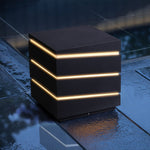 Luma Square Outdoor LED Wall Light in Black with Linear Acrylic Shade