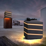 Luma Square Outdoor LED Wall Light in Black with Linear Acrylic Shade