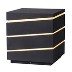 Luma Square Outdoor LED Wall Light in Black with Linear Acrylic Shade