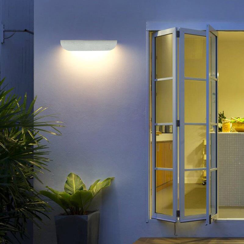 Luma Concrete LED Outdoor Wall Sconce — Minimalist Waterproof Garden & Balcony Lighting