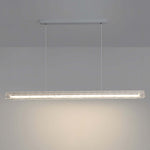 Modern White Linear Pendant Light with Frosted Acrylic Shade for Kitchen Island and Dining Room