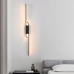 Modern Black Aluminum LED Linear Wall Light for Bedroom and Living Room