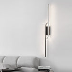 Modern Black Aluminum LED Linear Wall Light for Bedroom and Living Room