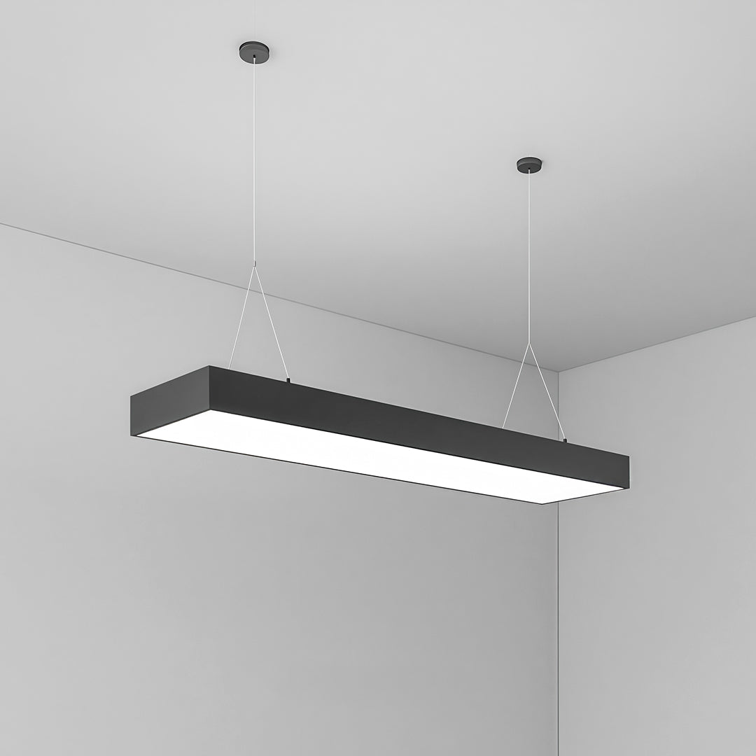 Linear LED Chandelier Modern Minimalist Black Aluminum Pendant Light