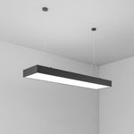 Linear LED Chandelier Modern Minimalist Black Aluminum Pendant Light