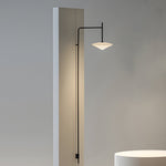 Tempo LED Swing Arm Wall Sconce in Black Metal and Glass