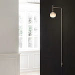 Tempo LED Swing Arm Wall Sconce in Black Metal and Glass