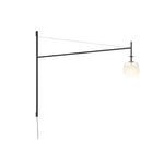 Tempo LED Swing Arm Wall Sconce in Black Metal and Glass