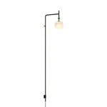 Tempo LED Swing Arm Wall Sconce in Black Metal and Glass