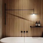 Tempo LED Swing Arm Wall Sconce in Black Metal and Glass