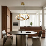 Aurelia Modern Round LED Chandelier – Designer Ceiling Light in Copper, Nickel, or Black