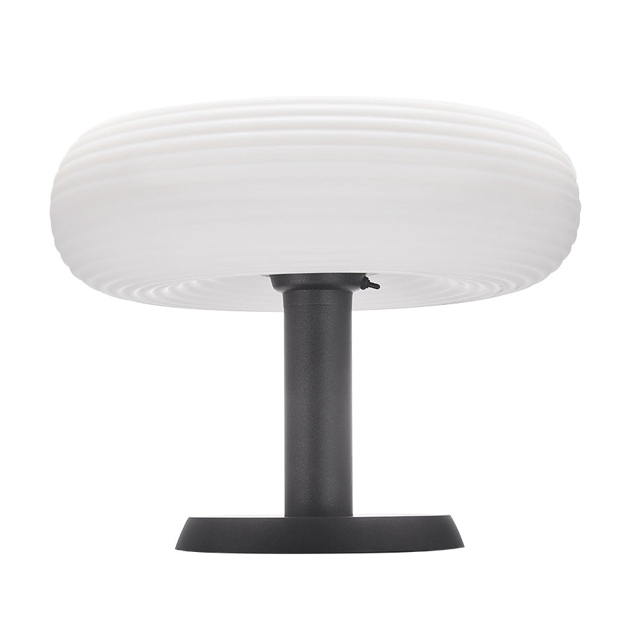 Modern Outdoor Solar Pillar Light with Wavy Shade, IP55 Waterproof