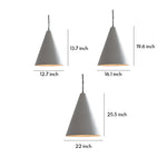 Nordic Plaster Pendant Light with Adjustable Chain, White LED Ceiling Lamp