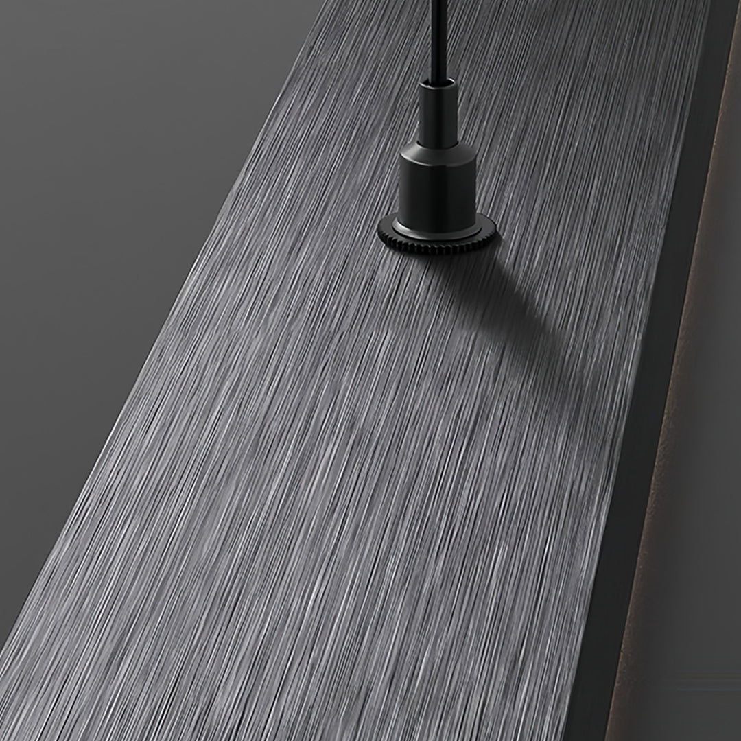 Linear Double Pendant Light in Brushed Black Aluminum