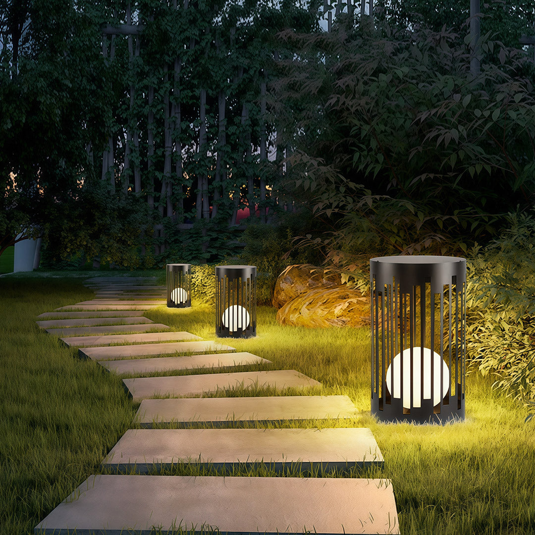 Aria Outdoor Lantern in Matte Black with White PE Shade, IP65 Waterproof