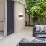 2 Light Black Modern Low Profile Exterior Porch Led Slim Outdoor Up Down Wall Light