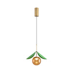 Nordic Cherry Glass Pendant Light with Gold Finish, LED Ceiling Lamp