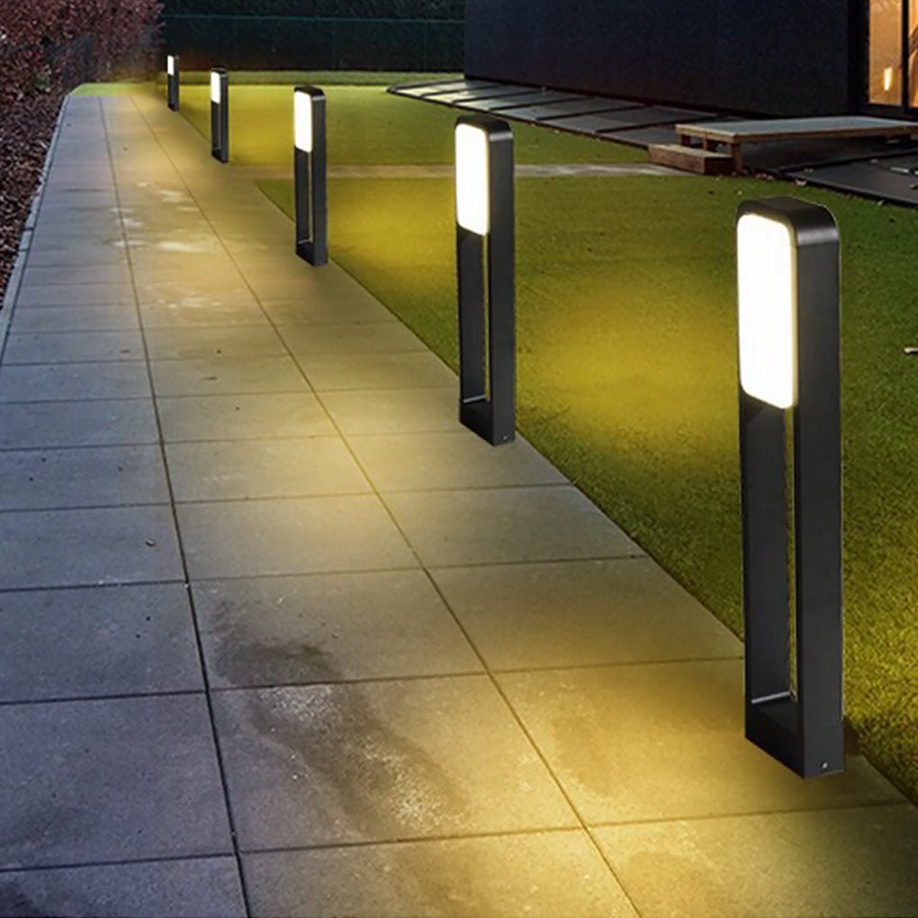 Modern Square LED Path Light with Dual-Side Illumination for Landscape and Garden
