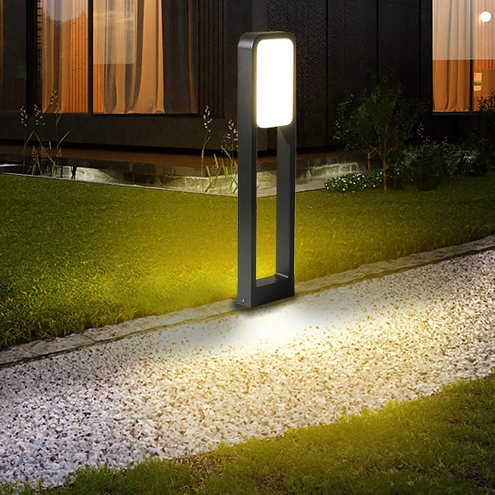 Modern Square LED Path Light with Dual-Side Illumination for Landscape and Garden