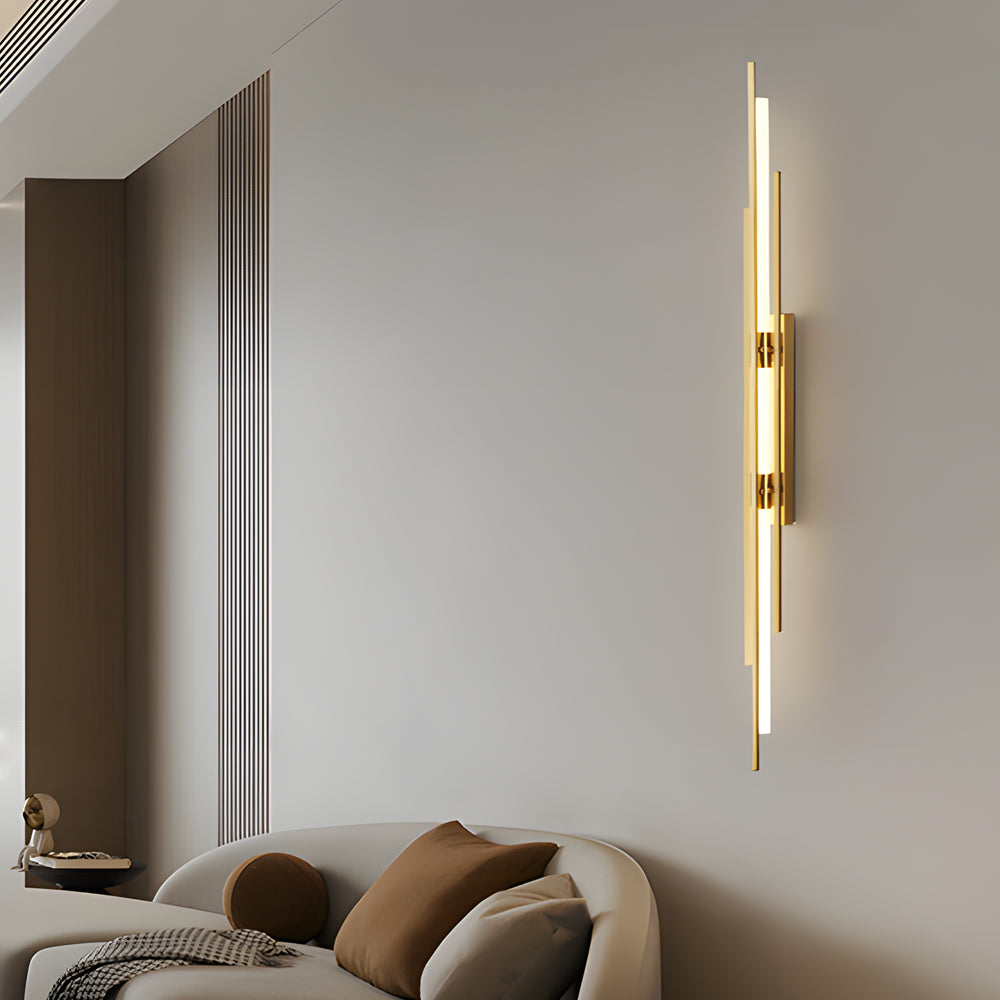 Modern Linear LED Wall Sconce in Black, Gold, or Copper
