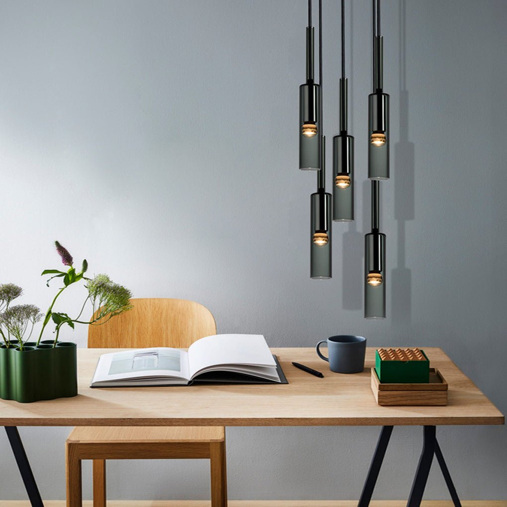 Minimalist Unique Linear Glass Chandelier For Living Room Background Wall Dining Room