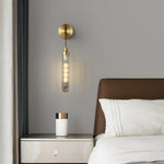 Modern Brass Wall Mount Pendant Light with Glass Shade