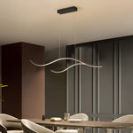 Wavy LED Pendant Light with Adjustable Height in Metallic Finishes