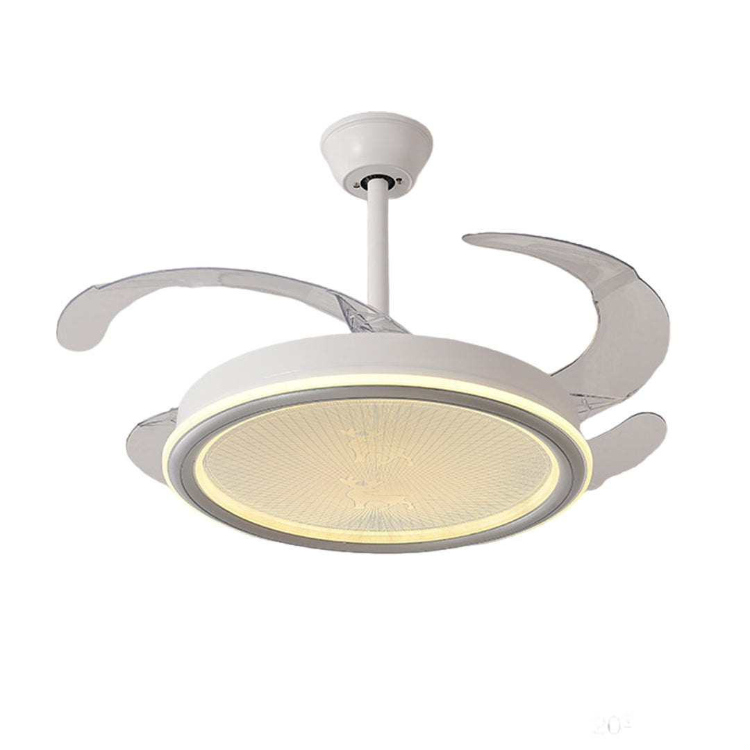 Aura Nordic Ceiling Fan with Integrated LED Light, White Minimalist Design
