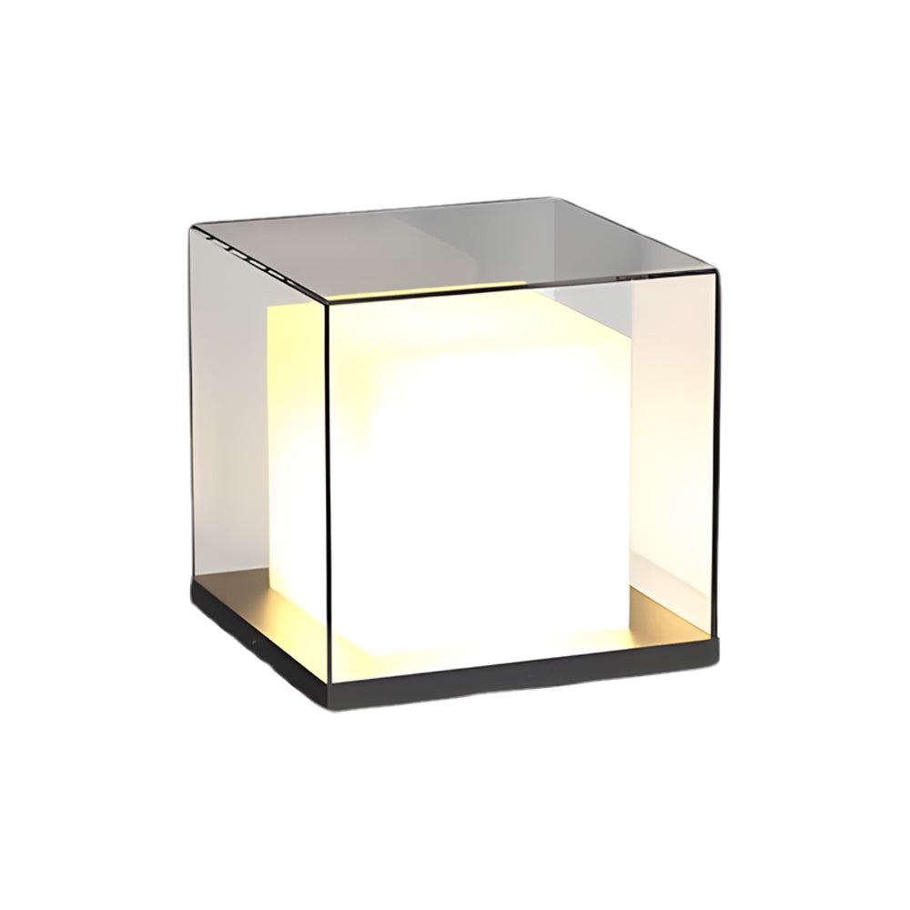 Luma Pillar Light — Waterproof Square Outdoor LED Gate Post Light in Matte Gray