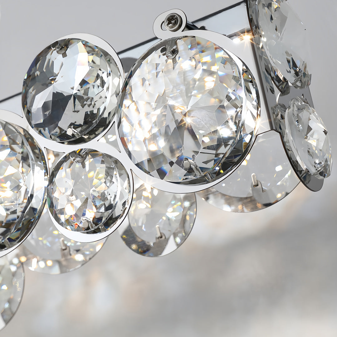 Linear Crystal Pendant Light in Silver Finish for Modern Interiors