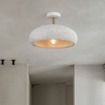 Semi Flush Ceiling Light in White, Yellow, or Red – Wabi-Sabi Japanese Style LED Ceiling Lamp for Zen Interiors