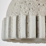 Wabi-Sabi Wood Pendant Light with Cement Accent, Adjustable Hanging