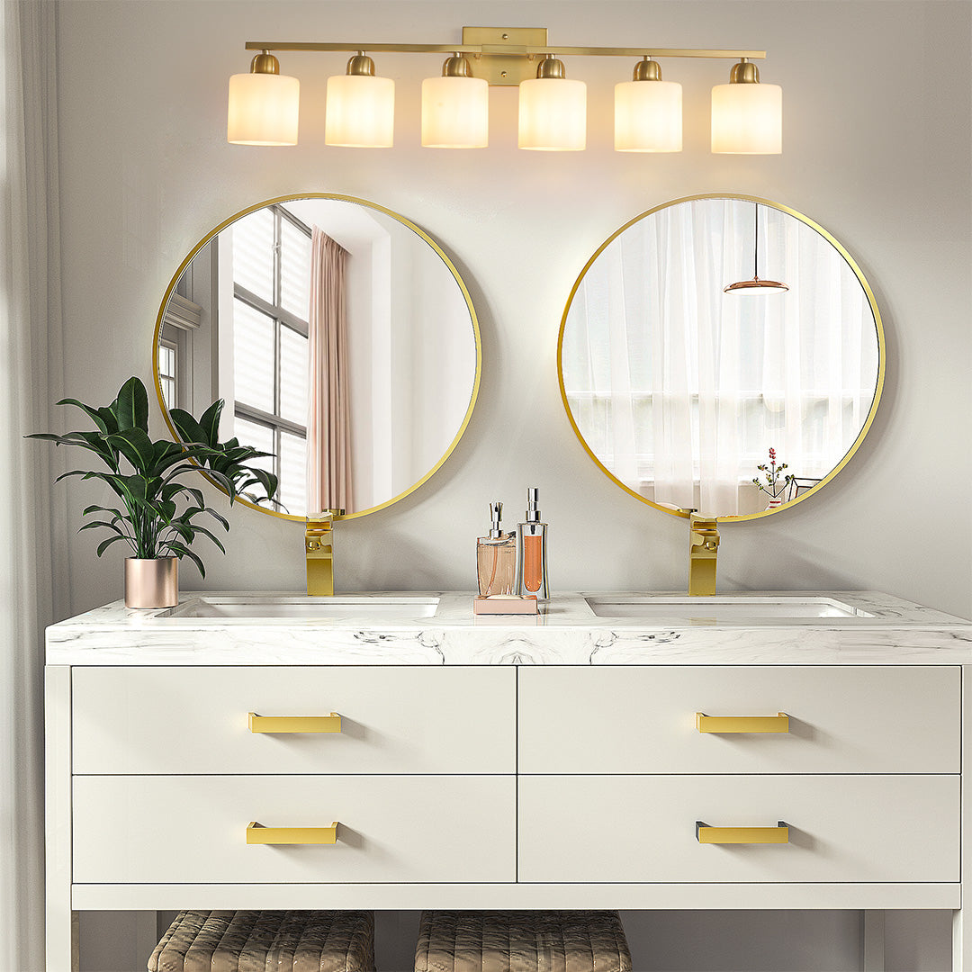 Modern Minimalist Vanity Light for Bathroom Mirror with Glass Shades