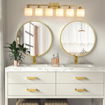 Modern Minimalist Vanity Light for Bathroom Mirror with Glass Shades