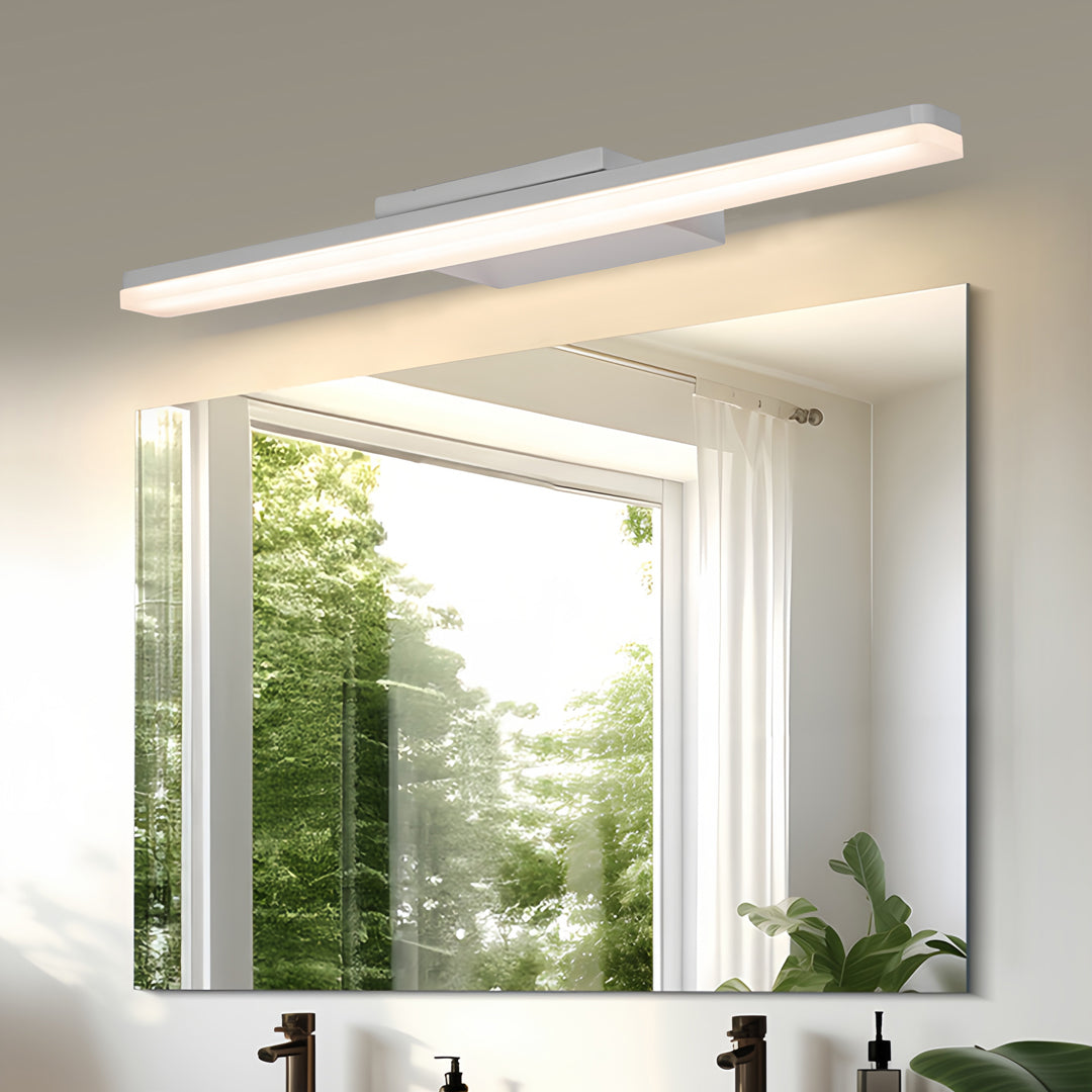 Lumina White LED Vanity Light — Minimalist Acrylic Wall Sconce for Modern Bathrooms
