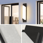 Modern Minimalist Outdoor Linear Wall Light in Sand-Black Stainless Steel