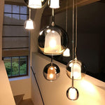 Nordic Hand-Blown Glass Ball Pendant Light for Dining Room & Living Room