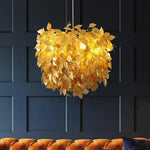 Modern Scandinavian Fabric Pendant Light White Gold Led Dimmable 24