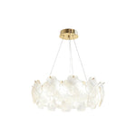 French Art Glass Chandelier with Brass Iron Frame, Modern Luxury Ceiling Light