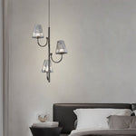 Modern Black LED Pendant Light with Glass Shade for Dining Room and Kitchen Island